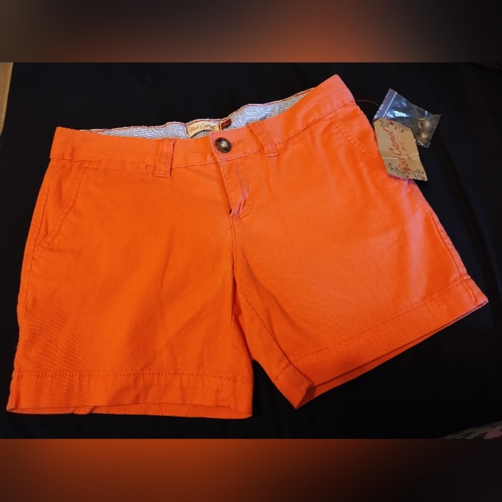 Red Camel Shorts Juniors Size 3 Front And Back Pockets Zip Button Closure